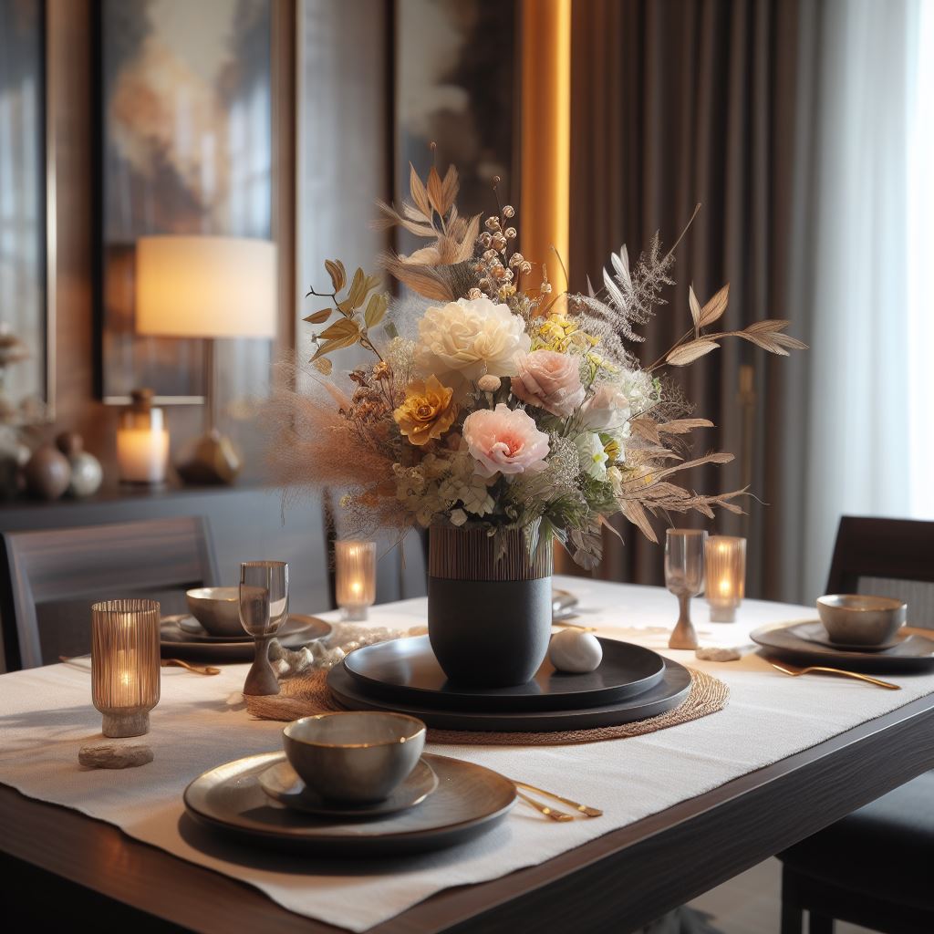 Arranjo de flor para centro de mesa jantar