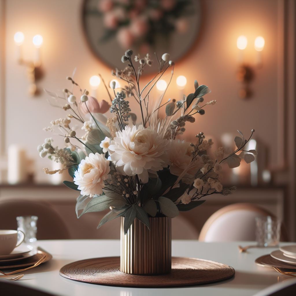 Arranjo de flores para mesa de jantar