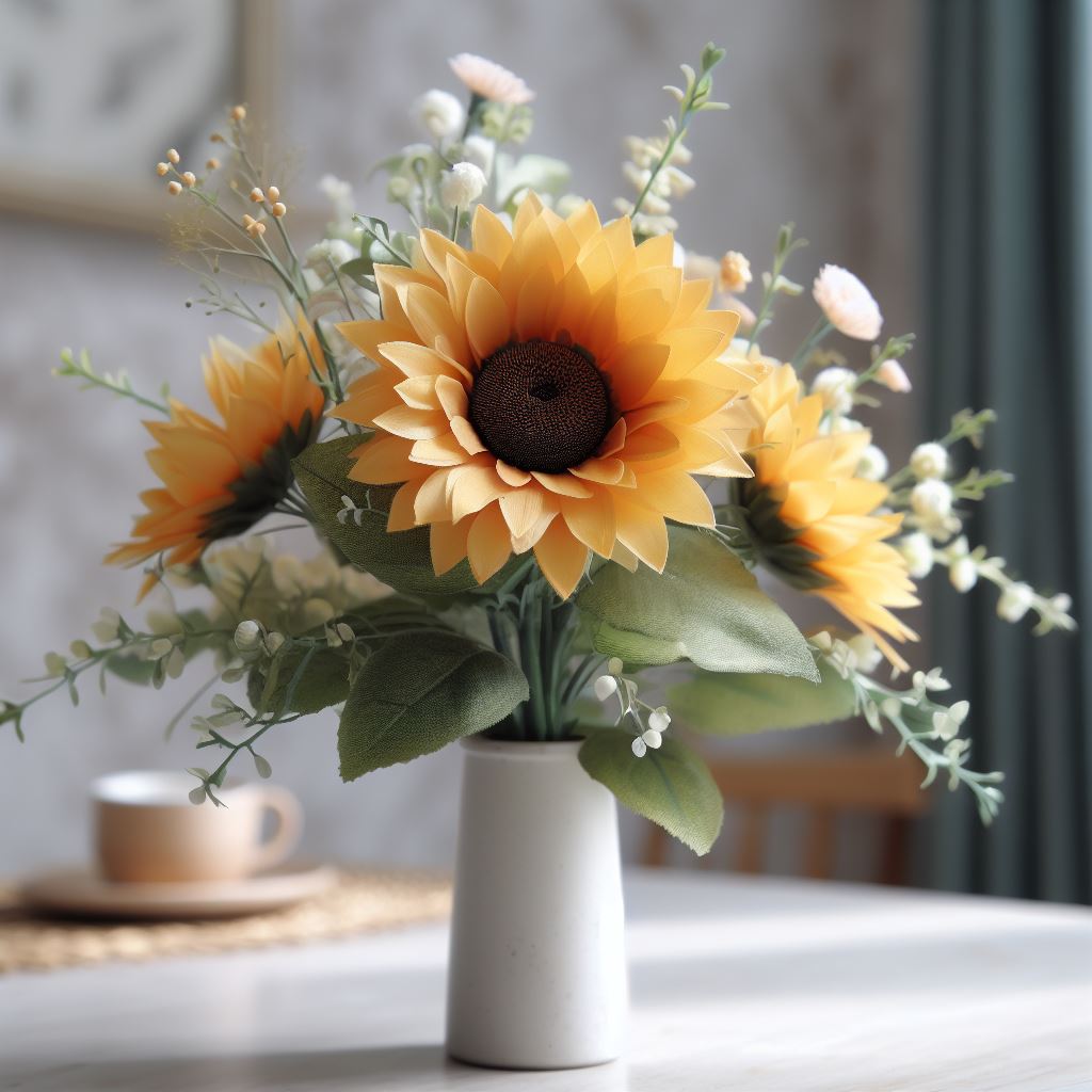 Arranjo de girassol artificial para mesa preço
