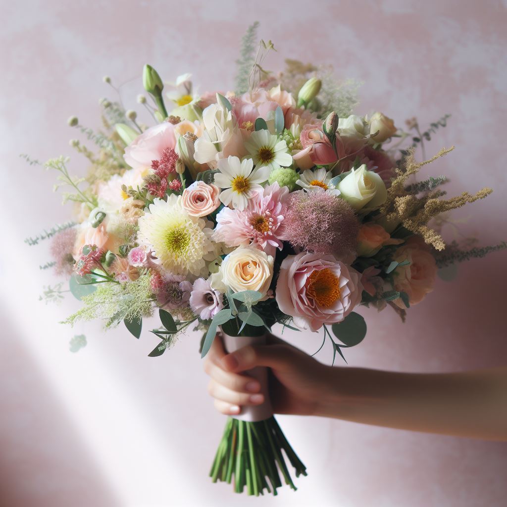 Buquê de flores naturais para casamento civil