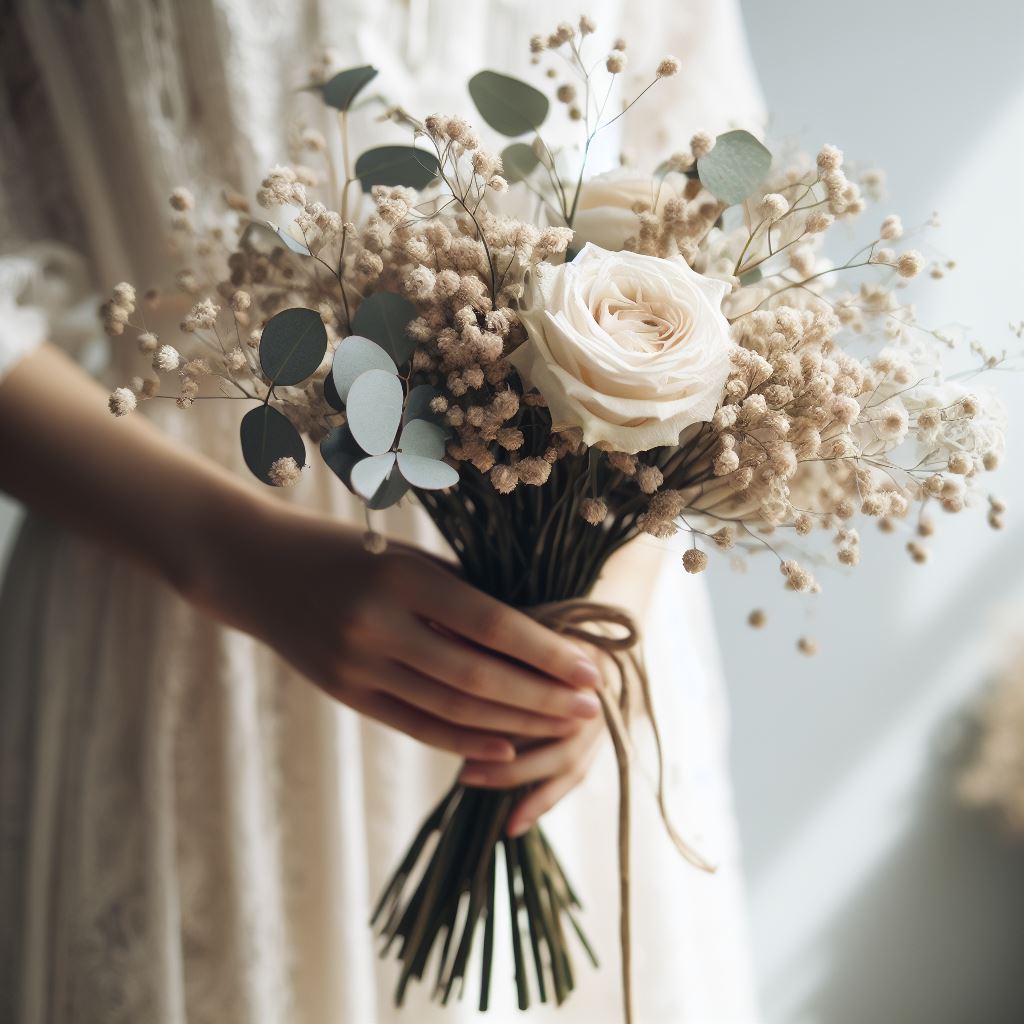 Buquê de noiva simples para casamento civil