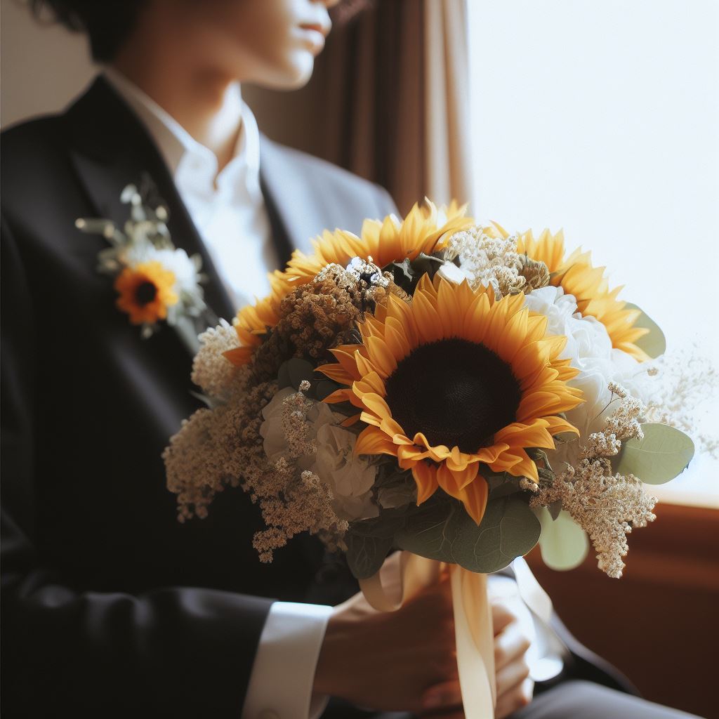 envio Buquê para casamento civil girassol valor