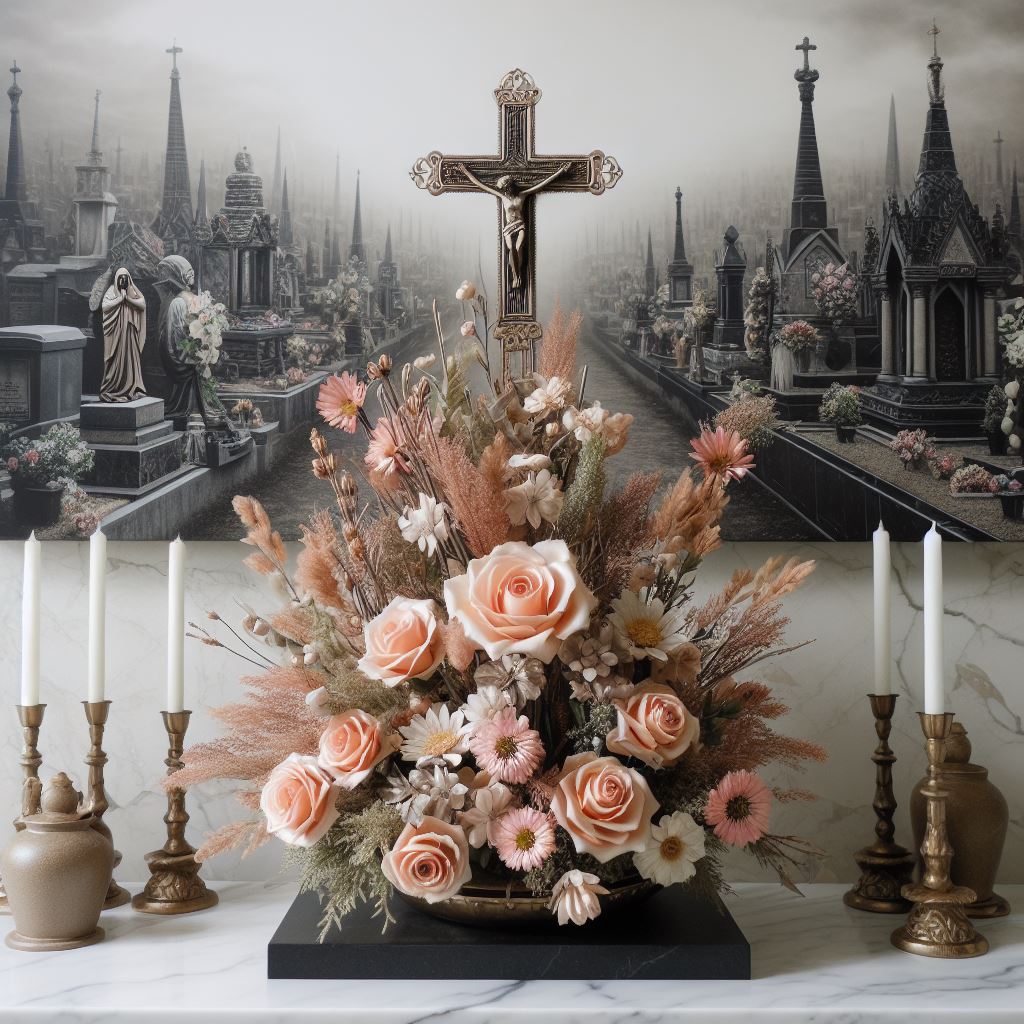Comprar Arranjo flores cemitério barato simples