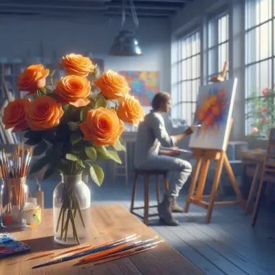 decoracao com rosas laranjas
