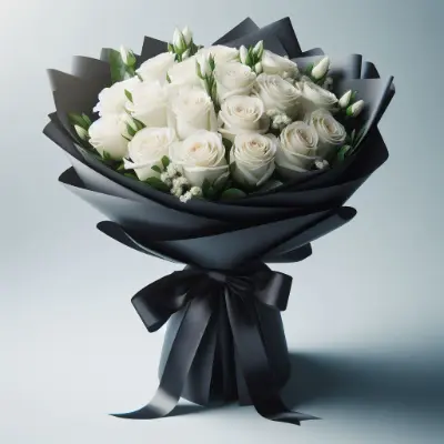 buque com 15 rosas brancas