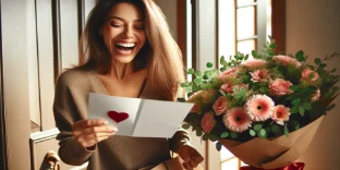 entrega flor para mae do homem