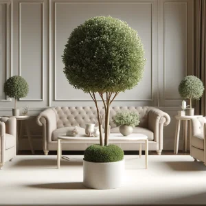 Arranjo planta artificial sala de estar topiaria