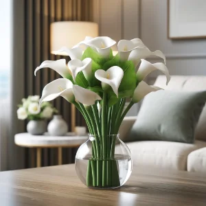 arranjo copo leite em vaso vidro para sala