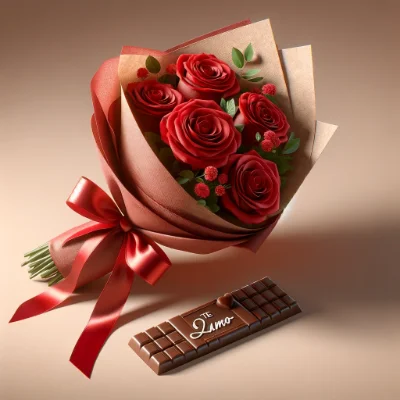 mini buque de flores e chocolate valor