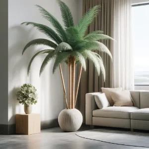 palmeira em vaso artificial para canto da sala