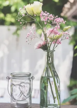 arranjo floral minimalista casamento simples