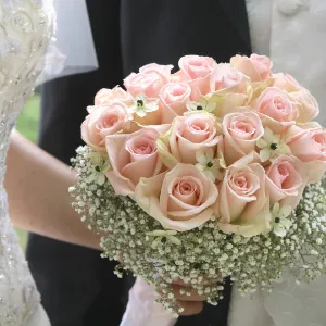 arranjo floral noiva rosa cor rosa