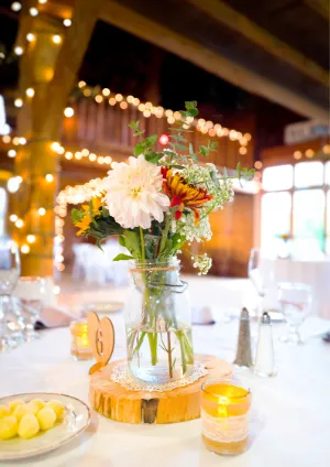 arranjo simples para mesa casamento