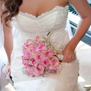 buque rosa cor rosa noiva simples