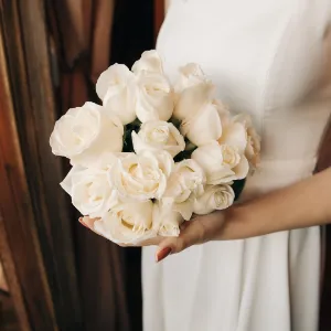 buque simples rosa branca casamento