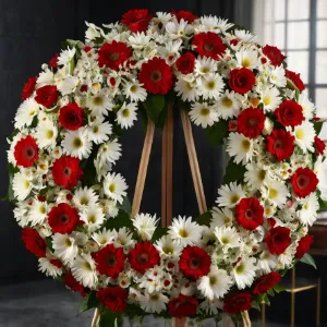 rosas e margaridas coroa flores funeral