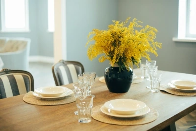 vaso flores artificiais para mesa de sala
